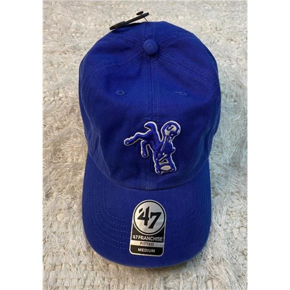 NWT Men's '47 NFL Indianapolis Colts Blue Horse Franchise Fitted Hat Medium